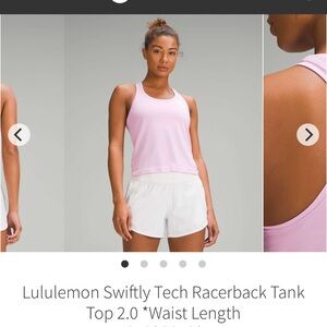 lululemon NWT Swiftly Tech Racerback 2.0 *Race Tank Top size 10 *Pink frosting*